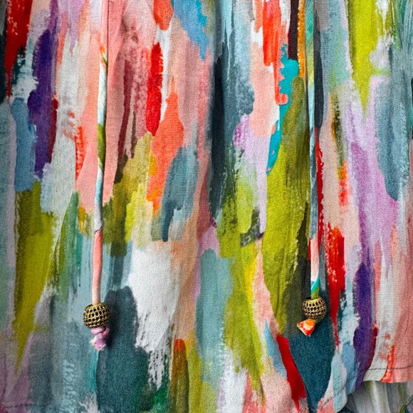 APNY New York Watercolor Tunic‎ Top Blouse Multicolor Women's Size L - Picture 4 of 5